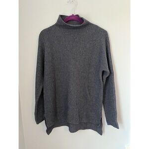 bartolini, Women's Light Sweater, M Gray Blue,‎ Cable Knit Hi-low